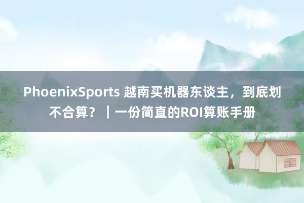 PhoenixSports 越南买机器东谈主，到底划不合算？｜一份简直的ROI算账手册