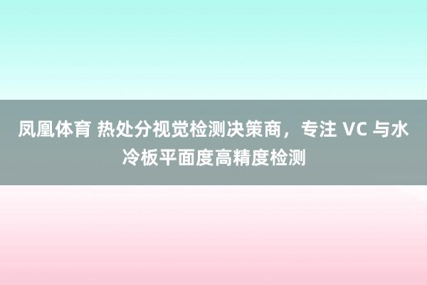 凤凰体育 热处分视觉检测决策商，专注 VC 与水冷板平面度高精度检测